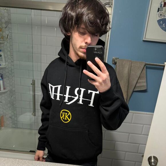 Kim Krueger Trim Pullover Hoodie Black Size Large - Picture 4 of 5